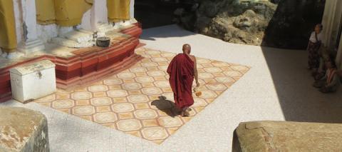 Monk at Cave Site