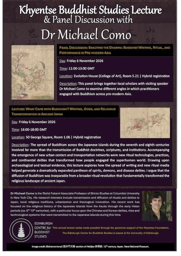 poster for Como lecture and panel